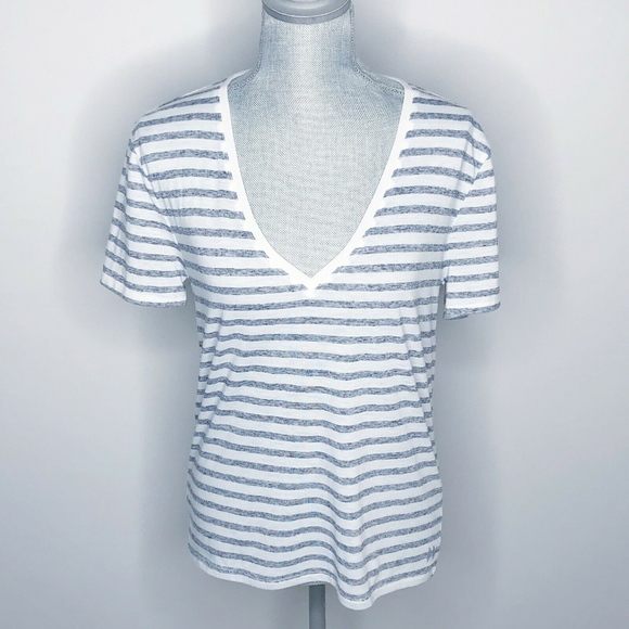Victoria's Secret Tops - Victoria's Secret Top T-Shirt V Neck Striped (L12)